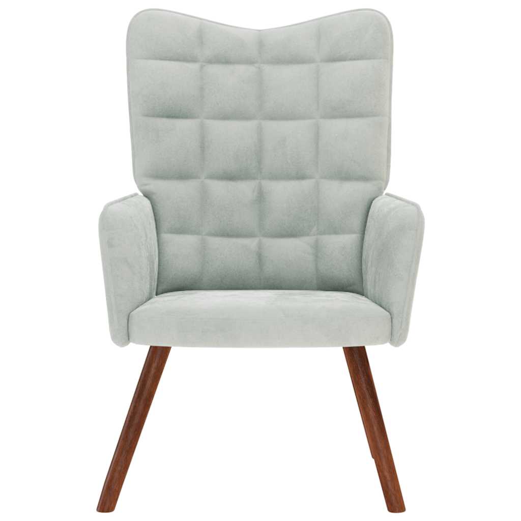 Relaxing Chair Light Gray Velvet