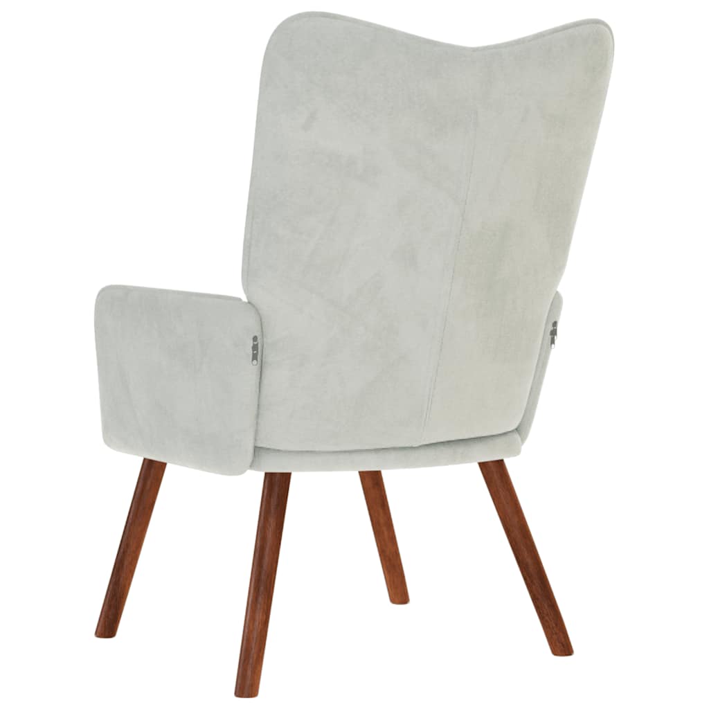 Relaxing Chair Light Gray Velvet
