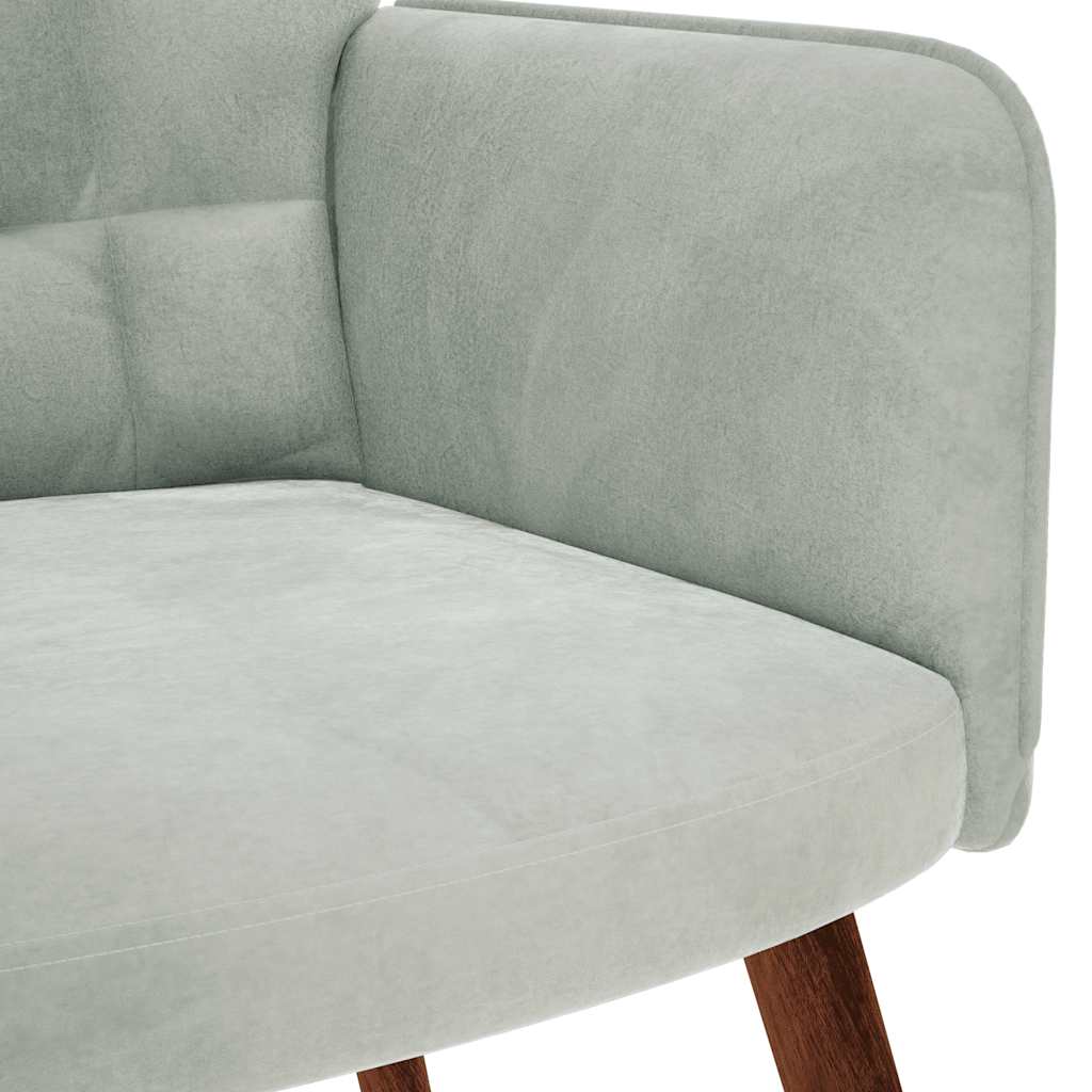 Relaxing Chair Light Gray Velvet