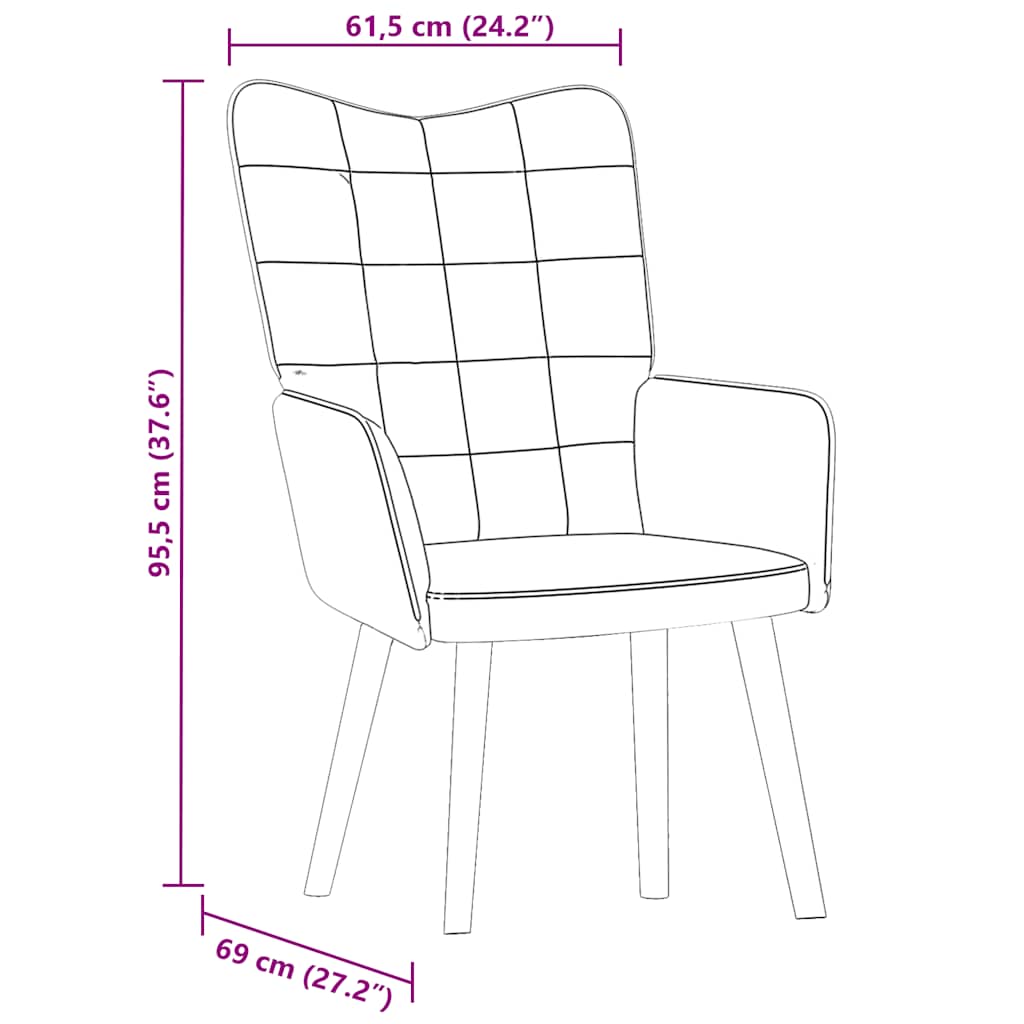 Relaxing Chair Light Gray Velvet