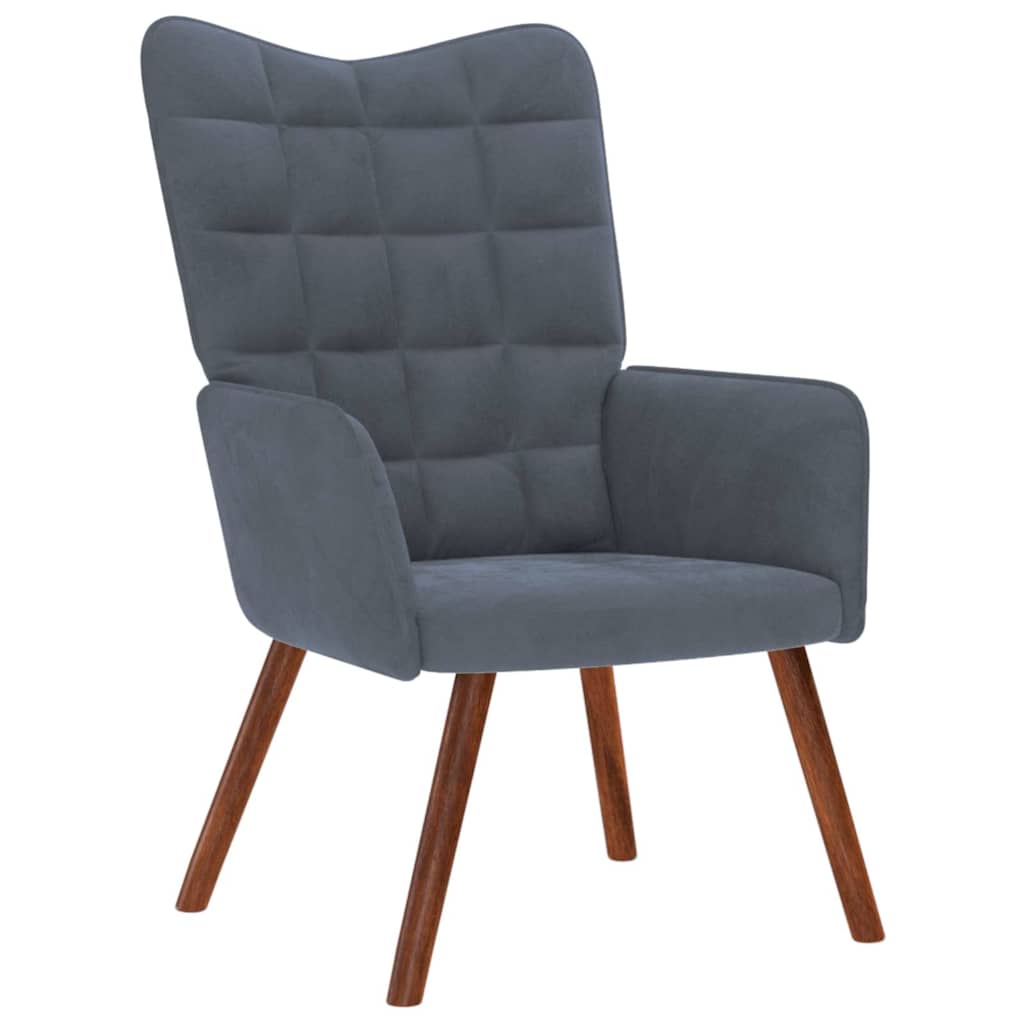 Relaxing Chair Dark Gray Velvet