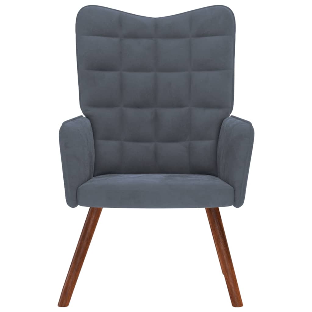 Relaxing Chair Dark Gray Velvet