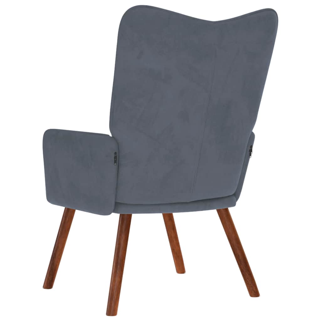 Relaxing Chair Dark Gray Velvet