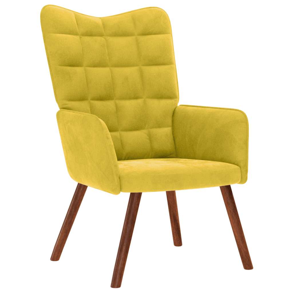 Relaxing Chair Yellow Velvet