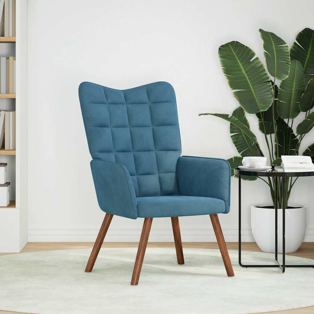 Relaxsessel Blau Samt