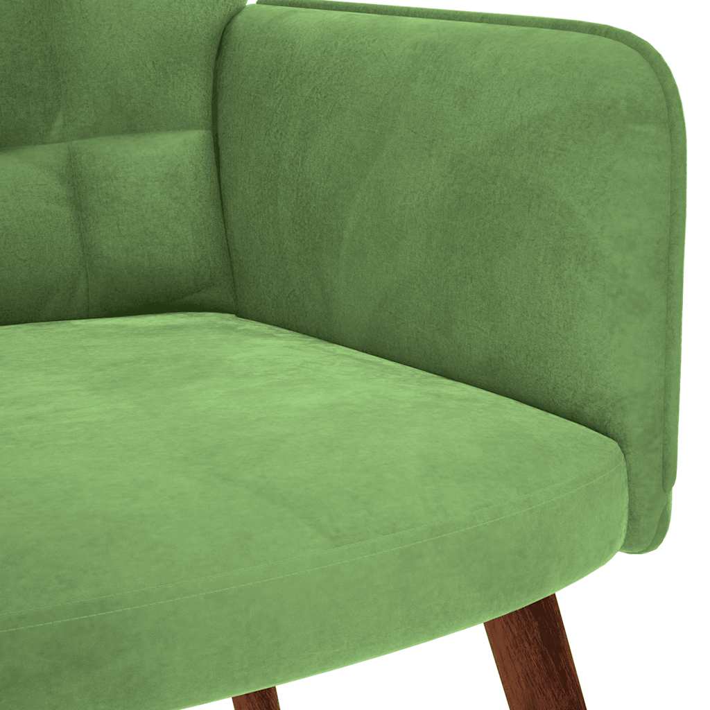 Relaxsessel mit Hocker Hellgrün Samt