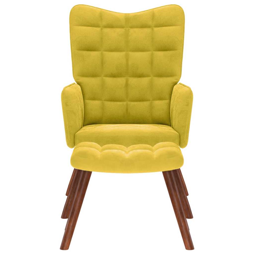 Relaxsessel mit Hocker Gelb Samt