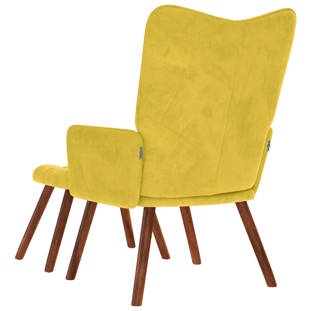 Relaxsessel mit Hocker Gelb Samt
