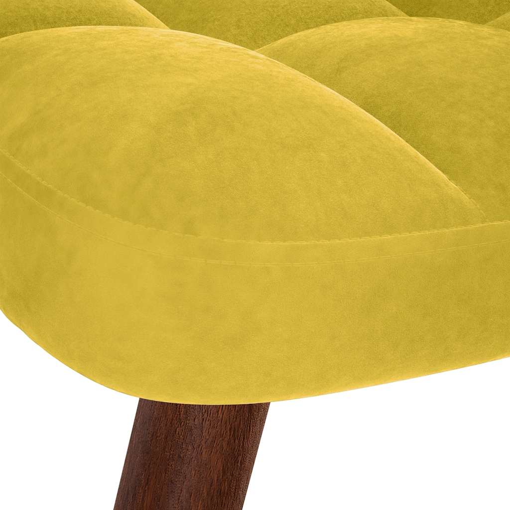 Relaxsessel mit Hocker Gelb Samt
