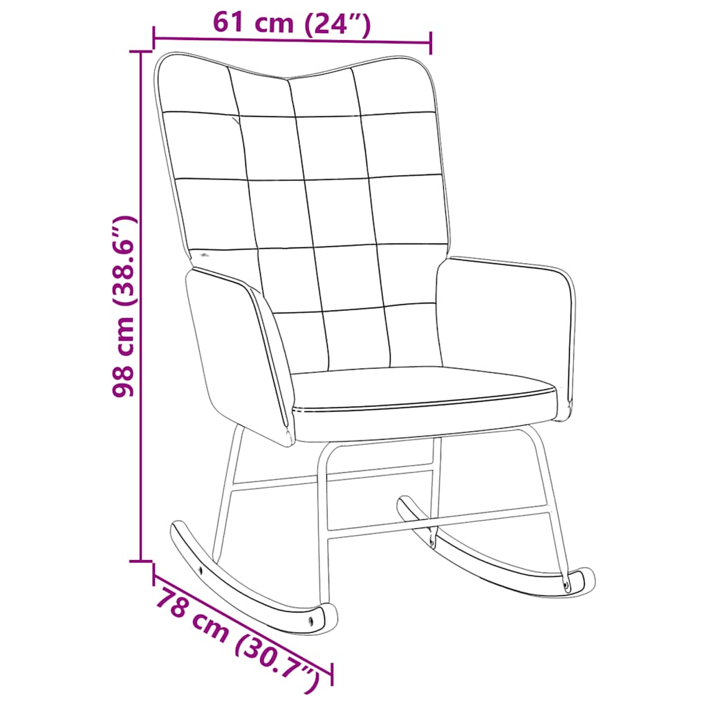 Rocking Chair Black Velvet