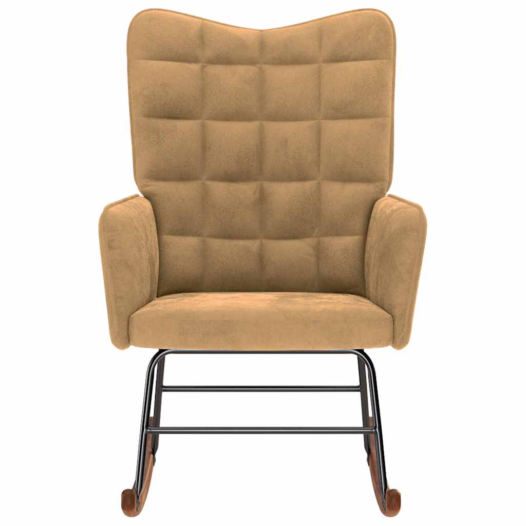 Rocking Chair Brown Velvet
