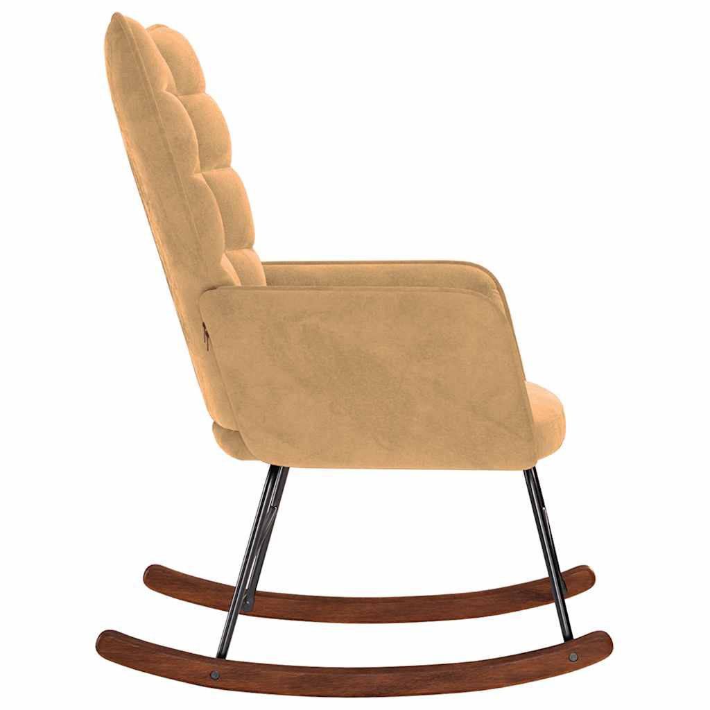Rocking Chair Brown Velvet