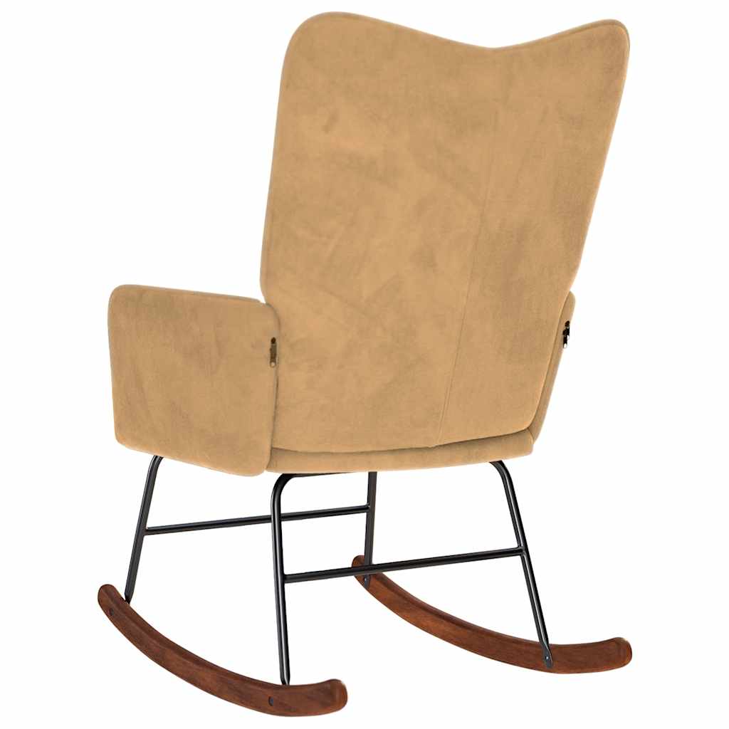 Rocking Chair Brown Velvet