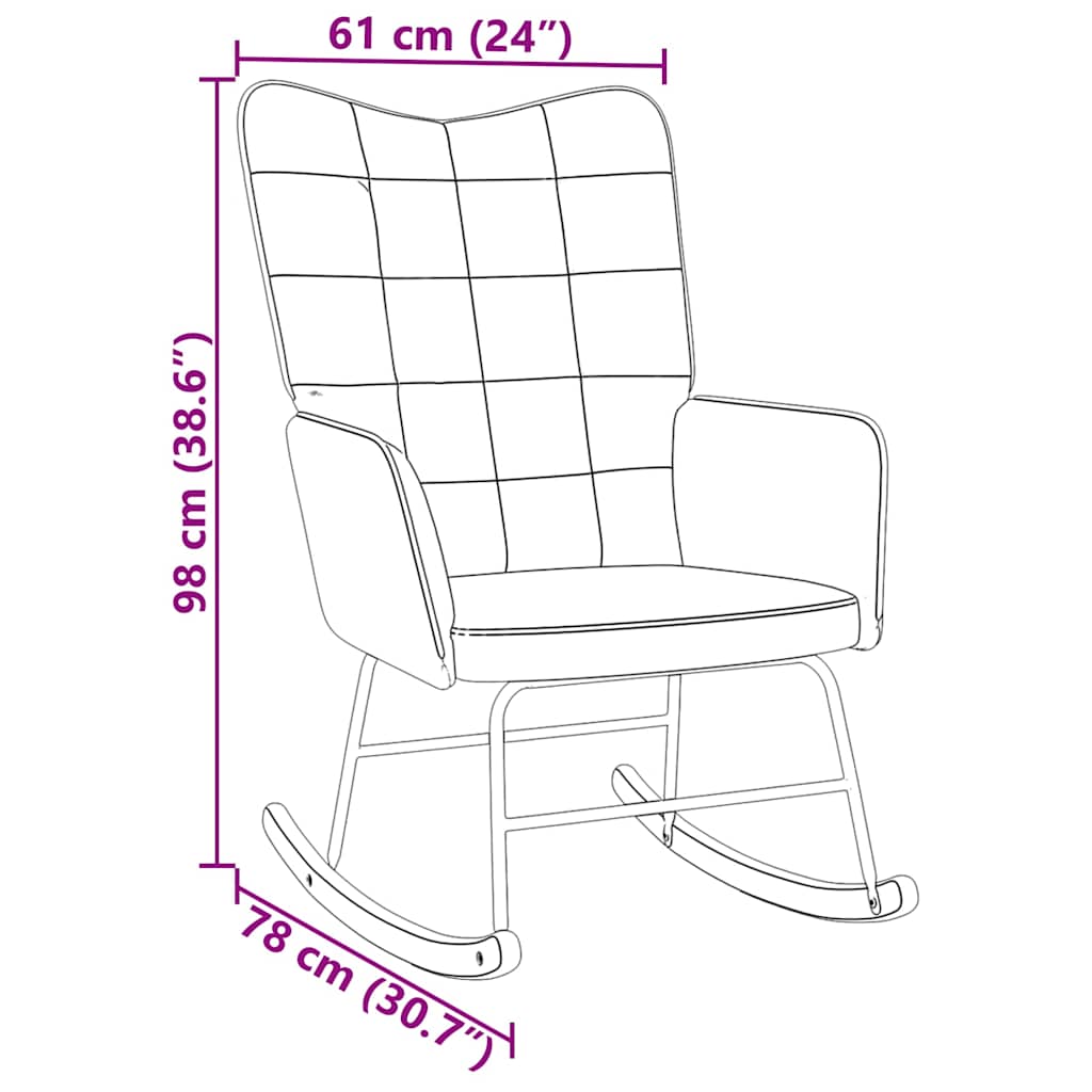 Rocking Chair Brown Velvet