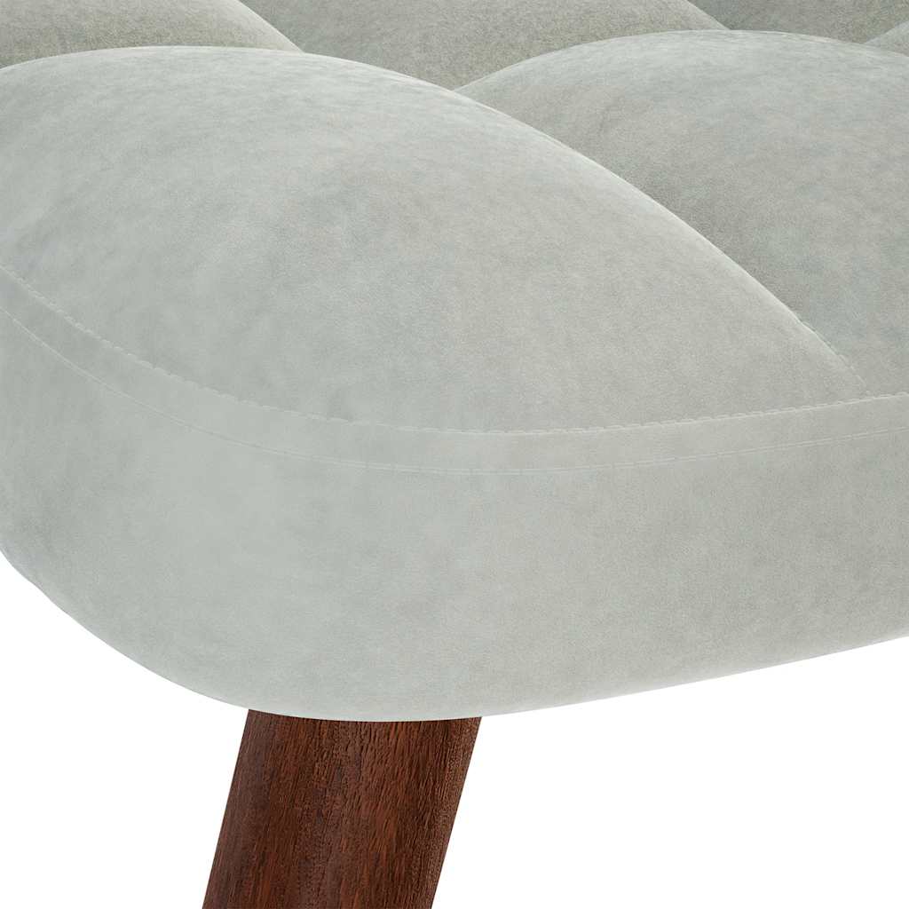 Rocking Chair with Stool Light Gray Velvet