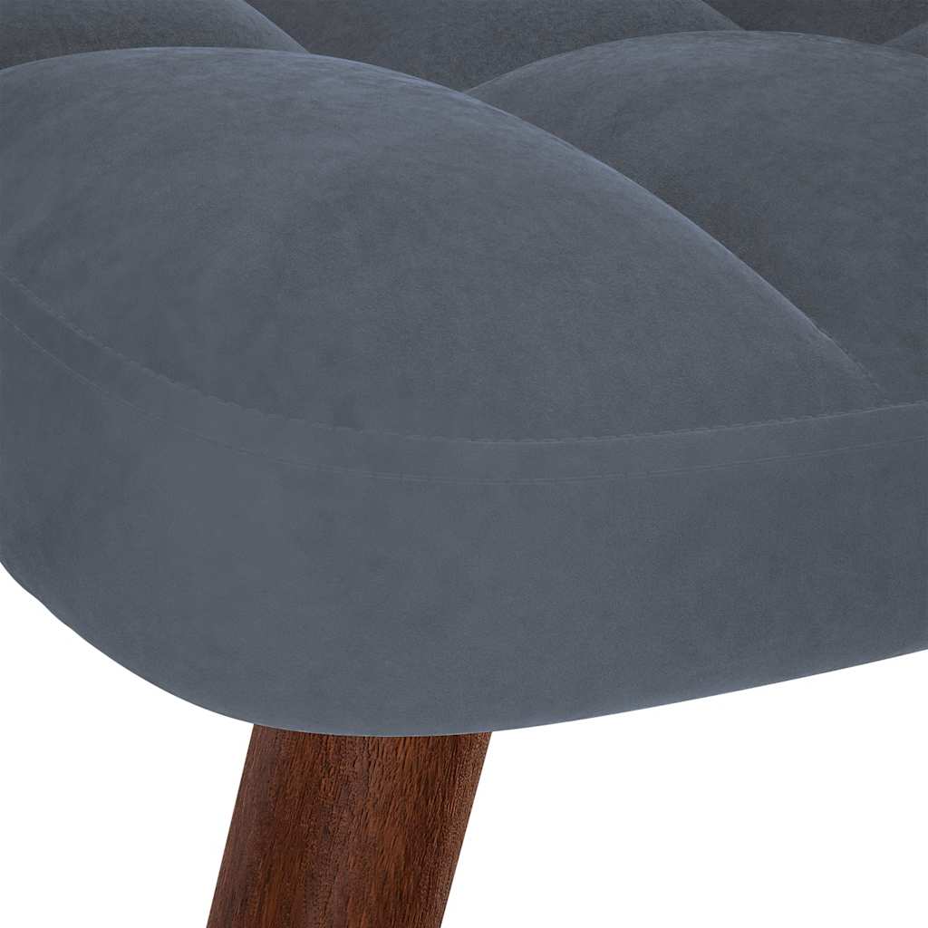 Rocking Chair with Stool Dark Gray Velvet