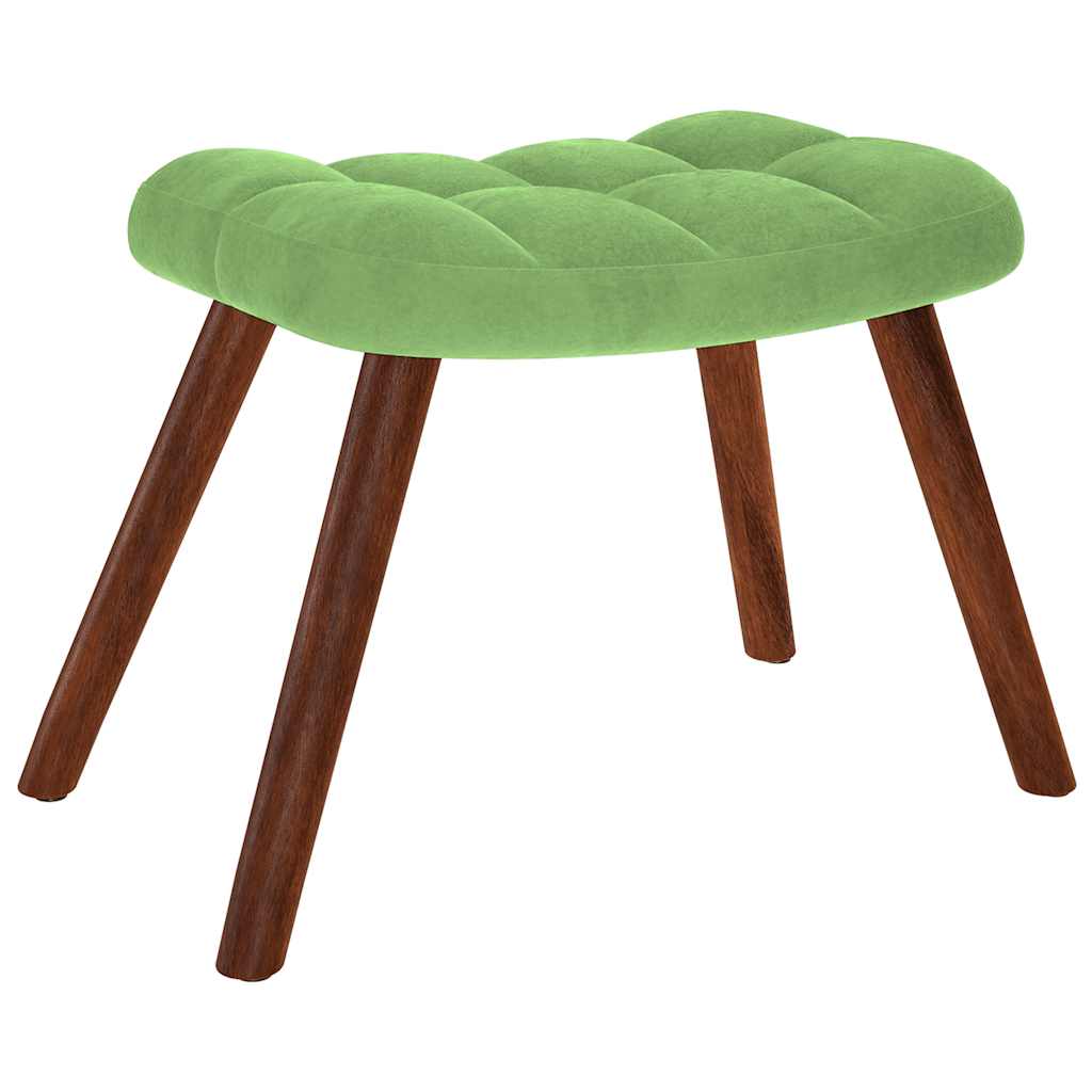Rocking Chair with Stool Light Green Velvet