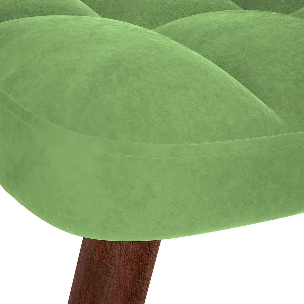 Rocking Chair with Stool Light Green Velvet
