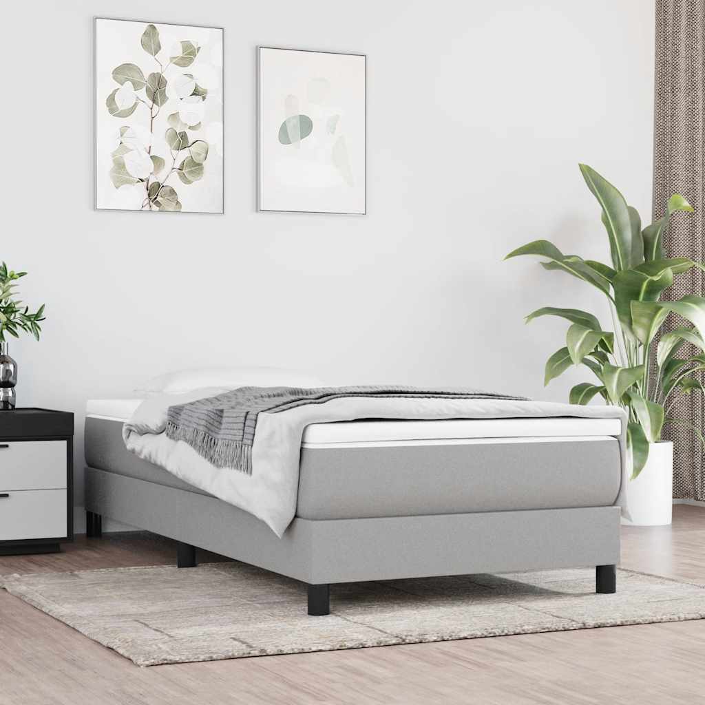 Pocket spring mattress for children light grey 80x160 cm fabric