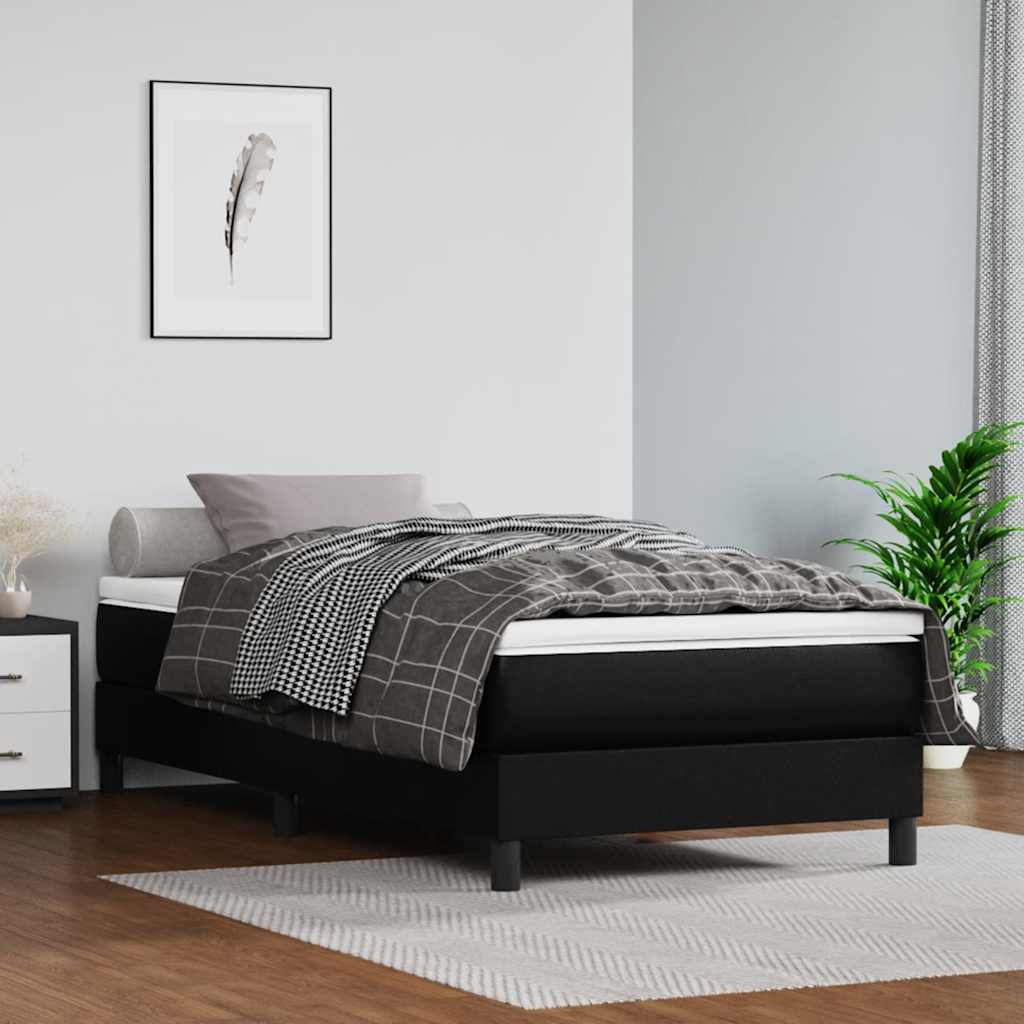 Pocket spring mattress for children Black 80x160cm artificial leather