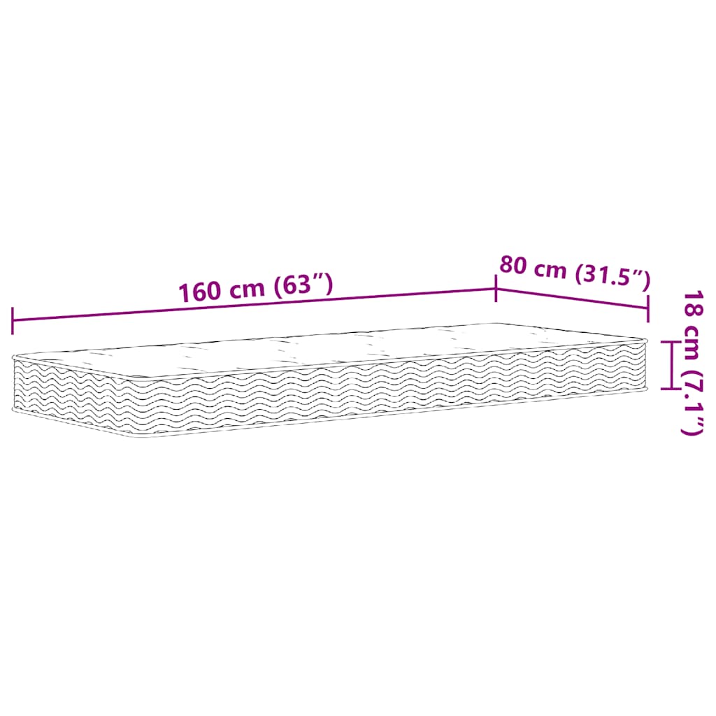 Children's mattress Bonnell spring core medium 80x160 cm
