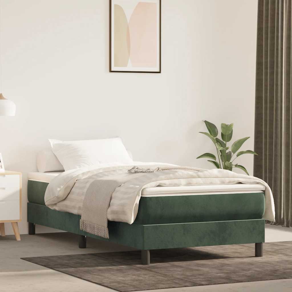 Pocket Spring Mattress Dark Green 80x210x20 cm Velvet