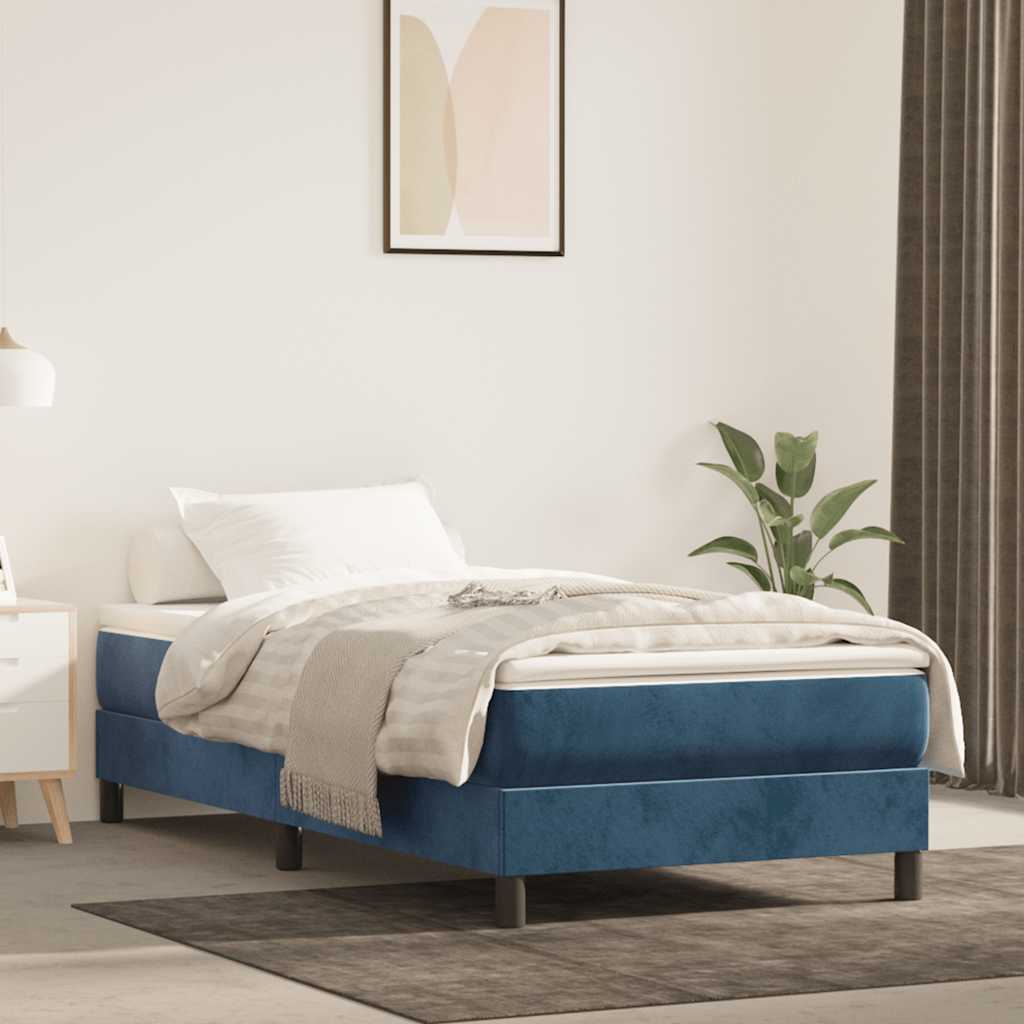 Pocket Spring Mattress Dark Blue 80x210x20 cm Velvet