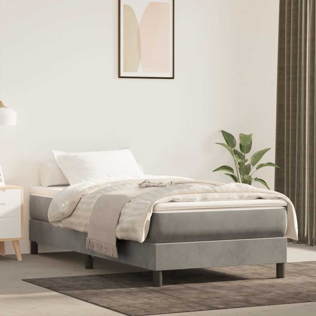 Pocket Spring Mattress Light Grey 90x210x20 cm Velvet