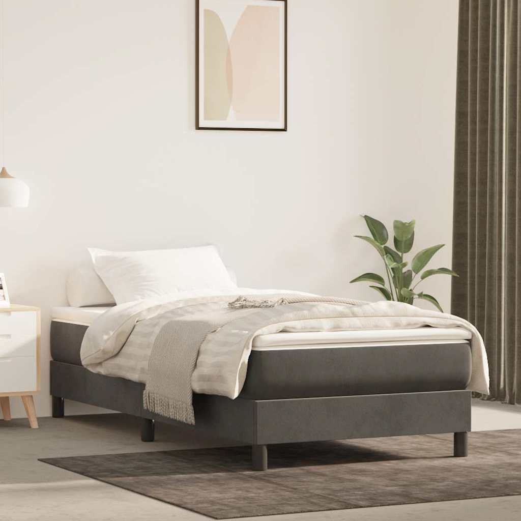 Pocket Spring Mattress Dark Grey 90x210x20 cm Velvet