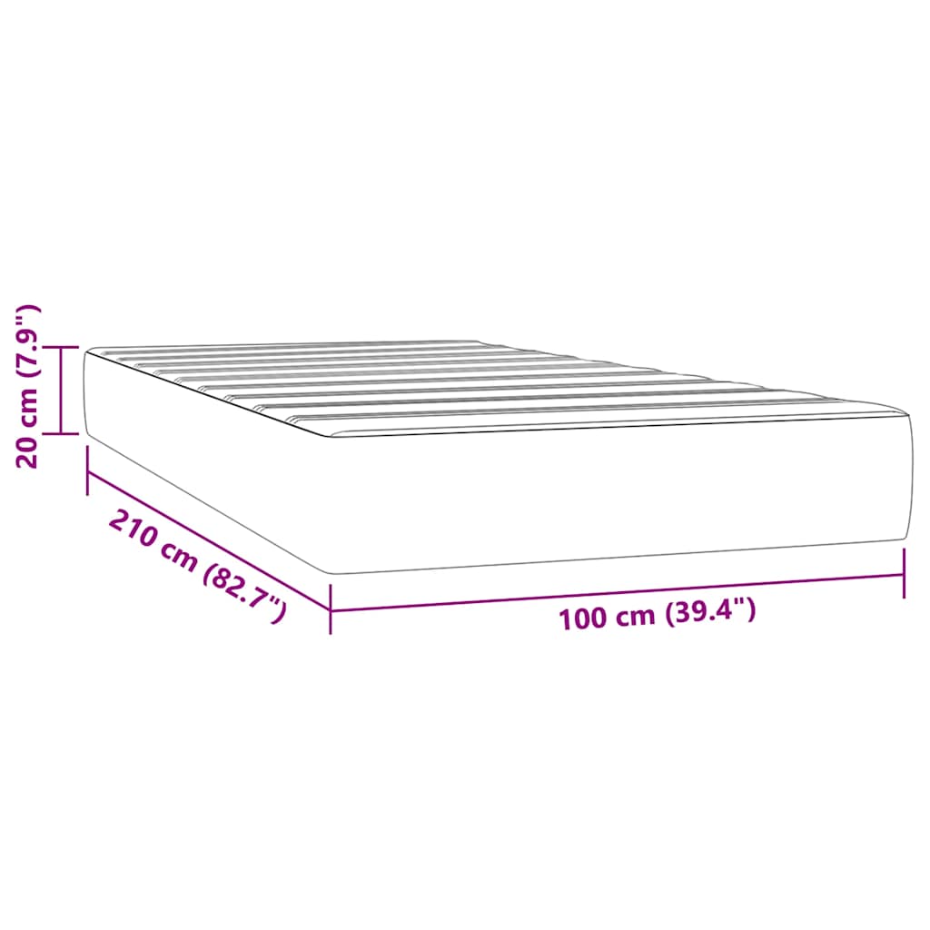 Pocket Spring Mattress Pink 100x210x20 cm Velvet