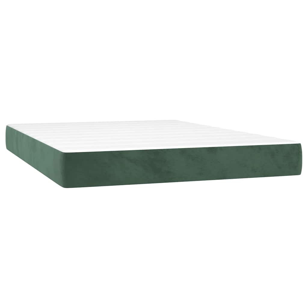 Pocket spring mattress dark green 120x210x20 cm velvet