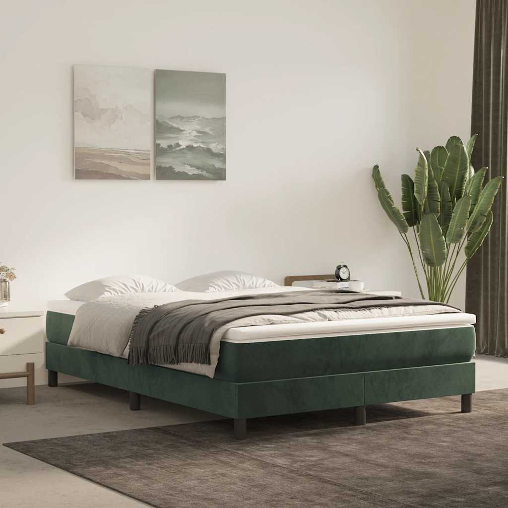Pocket spring mattress dark green 120x210x20 cm velvet