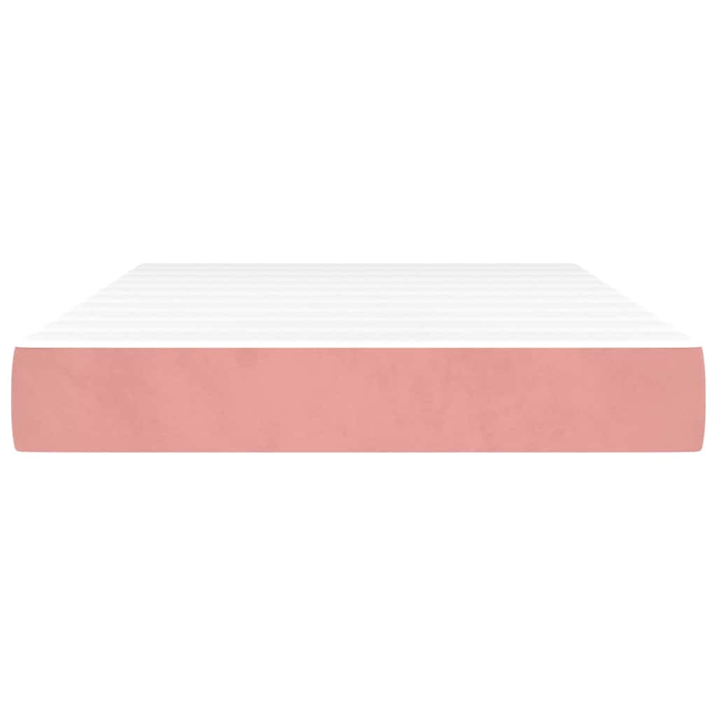 Pocket spring mattress pink 120x210x20 cm velvet