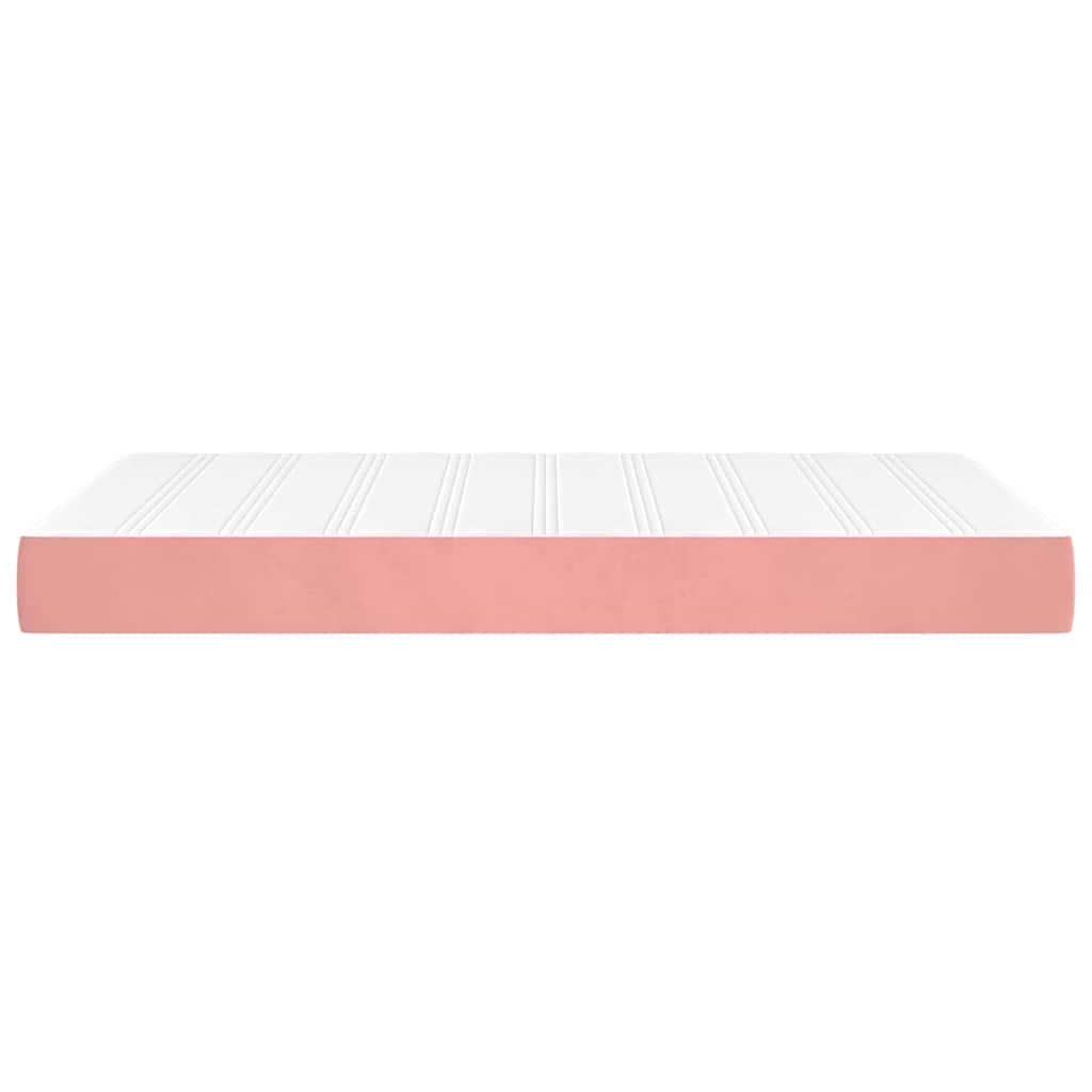 Pocket spring mattress pink 120x210x20 cm velvet