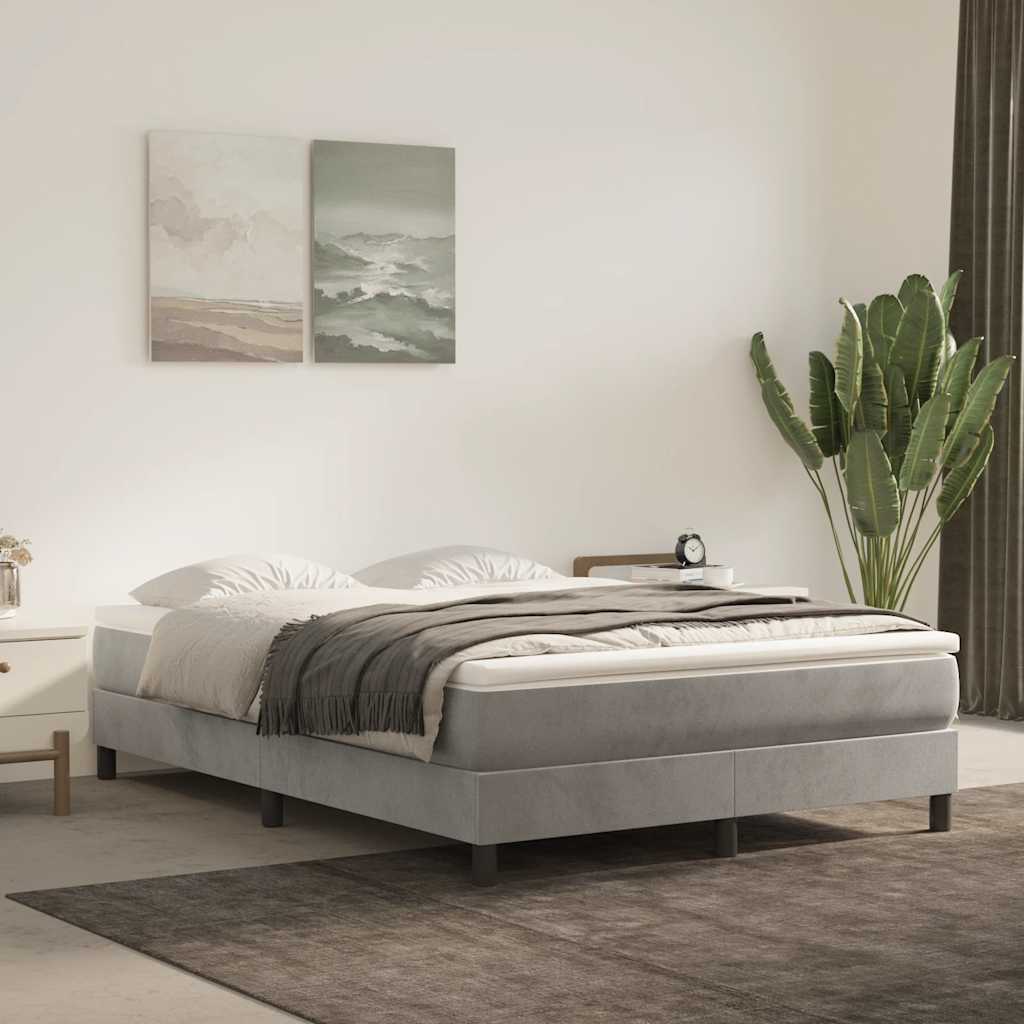 Pocket spring mattress light grey 140x210x20 cm velvet