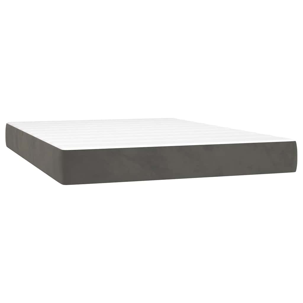 Pocket Spring Mattress Dark Grey 140x210x20 cm Velvet