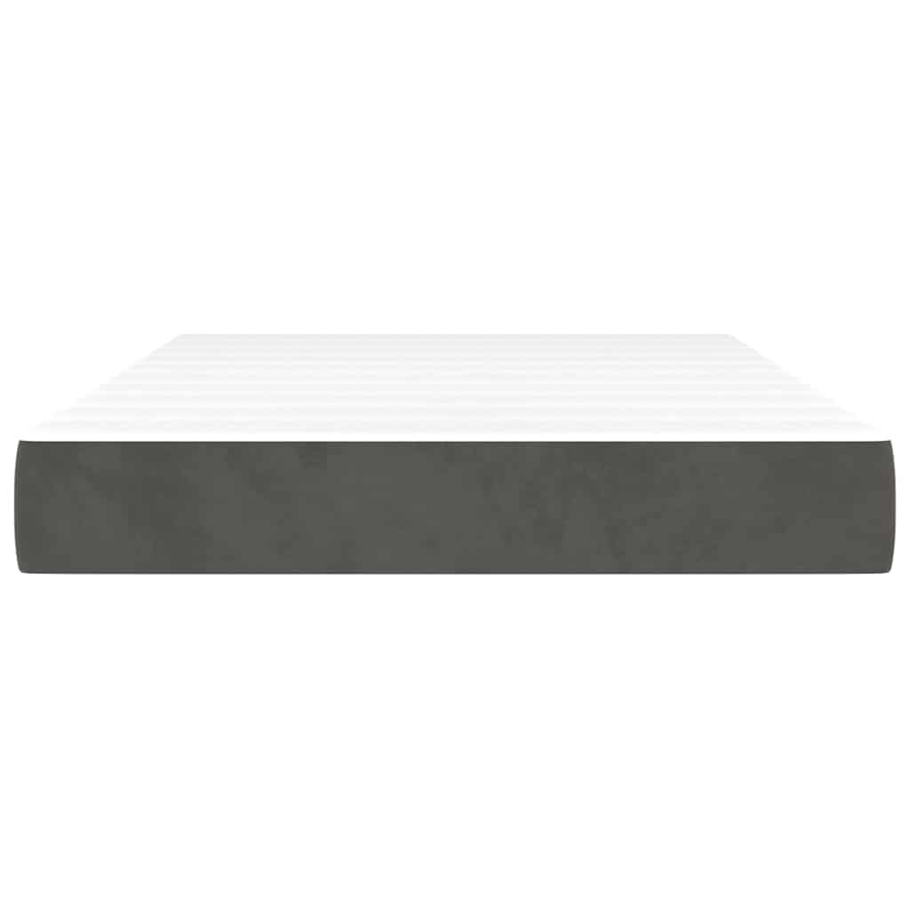Pocket Spring Mattress Dark Grey 140x210x20 cm Velvet