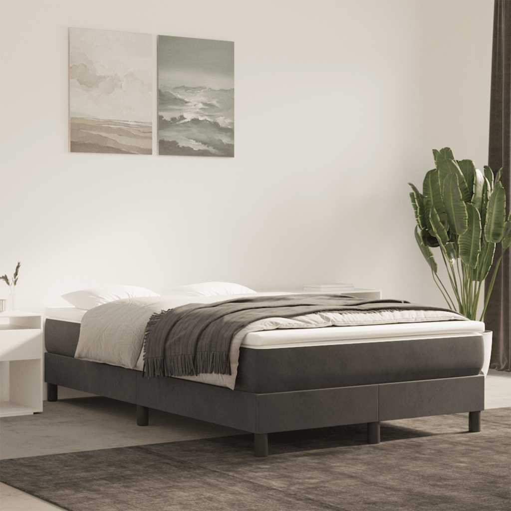Pocket Spring Mattress Dark Grey 140x210x20 cm Velvet