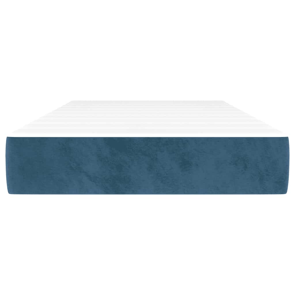 Pocket Spring Mattress Dark Blue 80x220x20 cm Velvet
