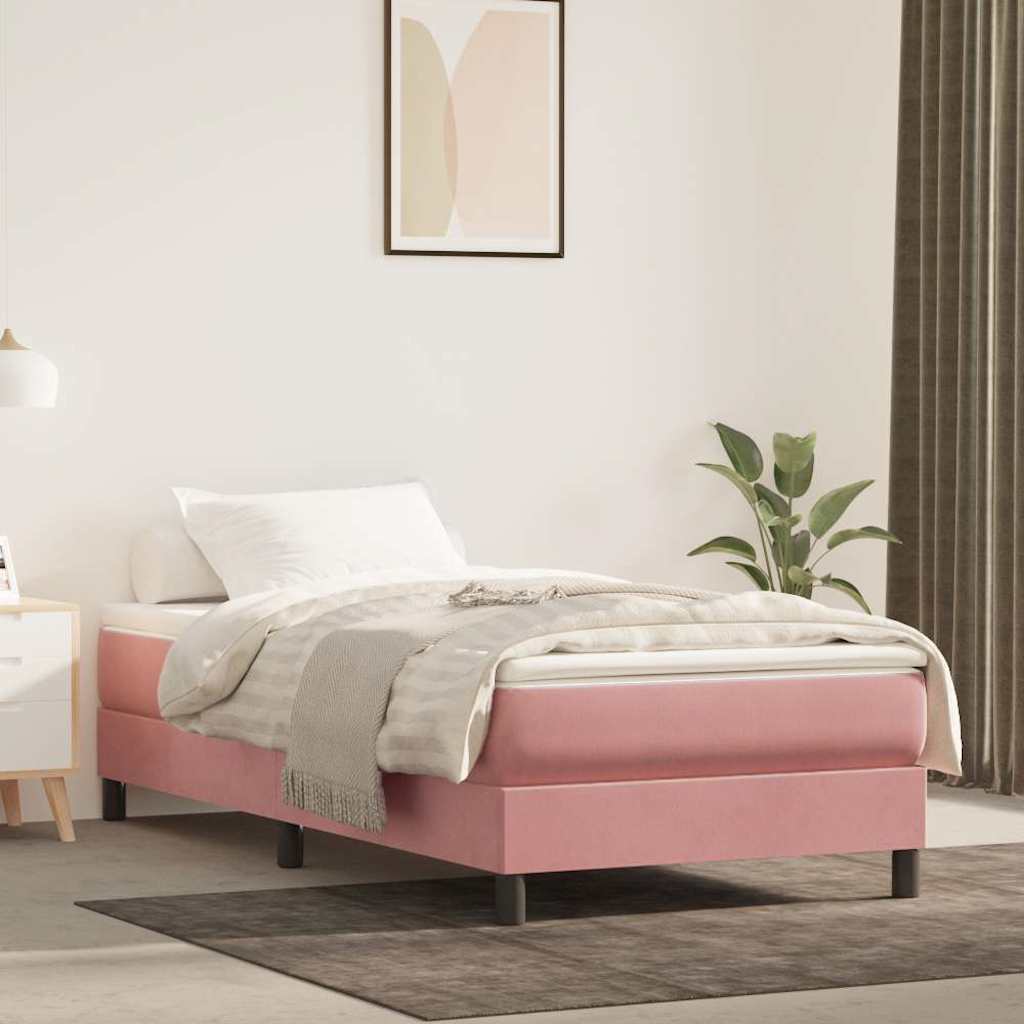 Pocket Spring Mattress Pink 80x220x20 cm Velvet