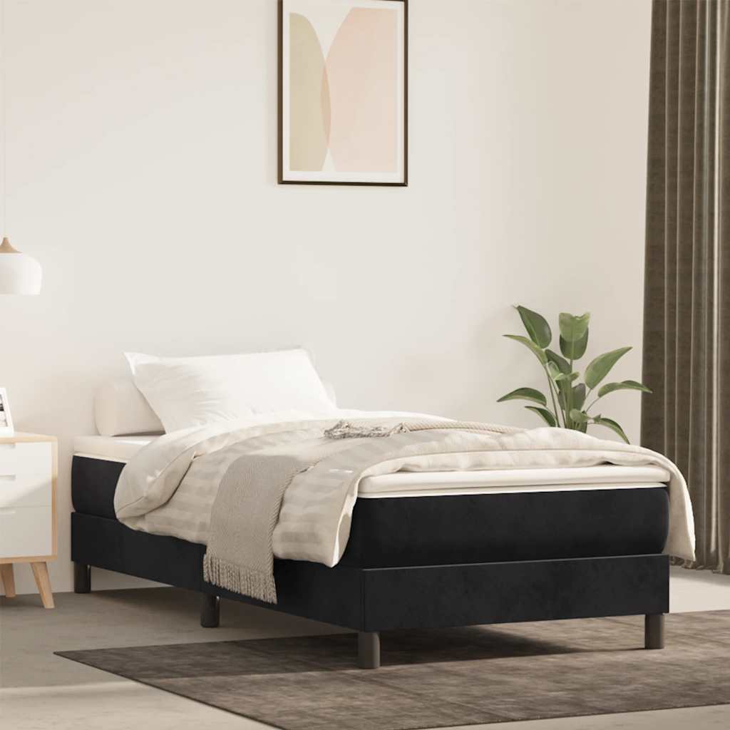 Pocket Spring Mattress Black 90x220x20 cm Velvet