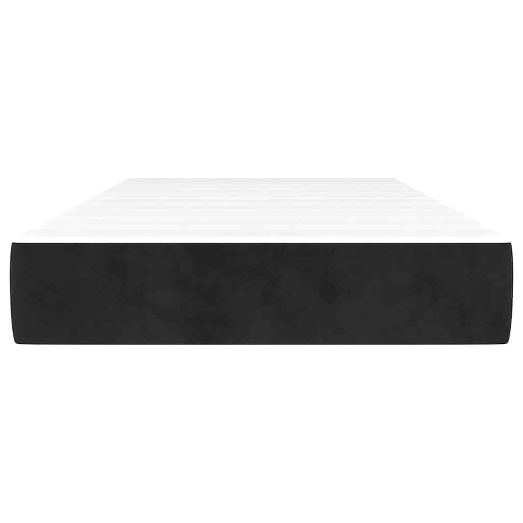 Pocket Spring Mattress Black 100x220x20 cm Velvet