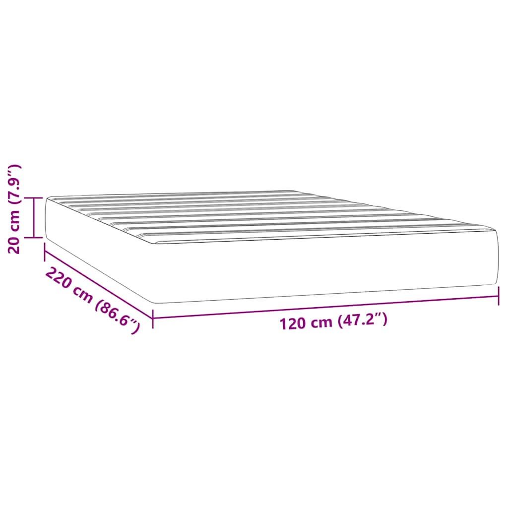 Pocket Spring Mattress Dark Blue 120x220x20 cm Velvet