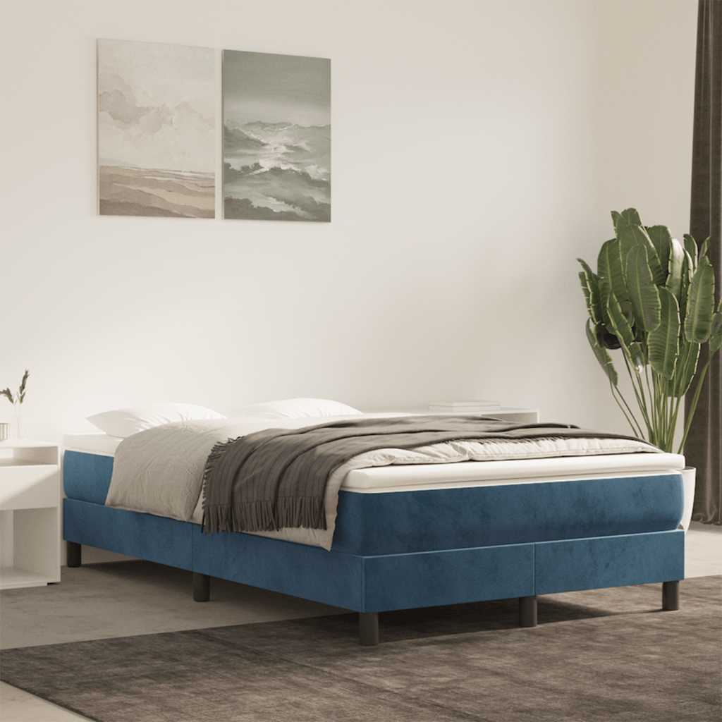 Pocket Spring Mattress Dark Blue 120x220x20 cm Velvet