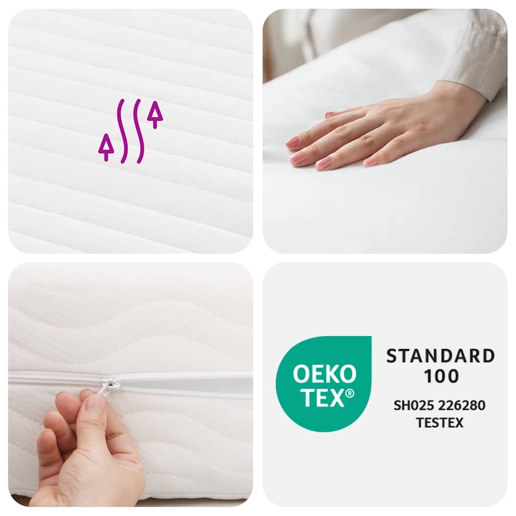 Foam mattress white 180x220 cm hardness H2 H3