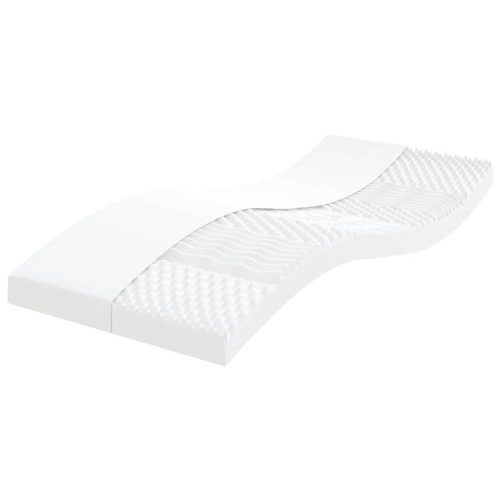 Foam mattress white 100x220 cm 7-zone hardness level 20 ILD