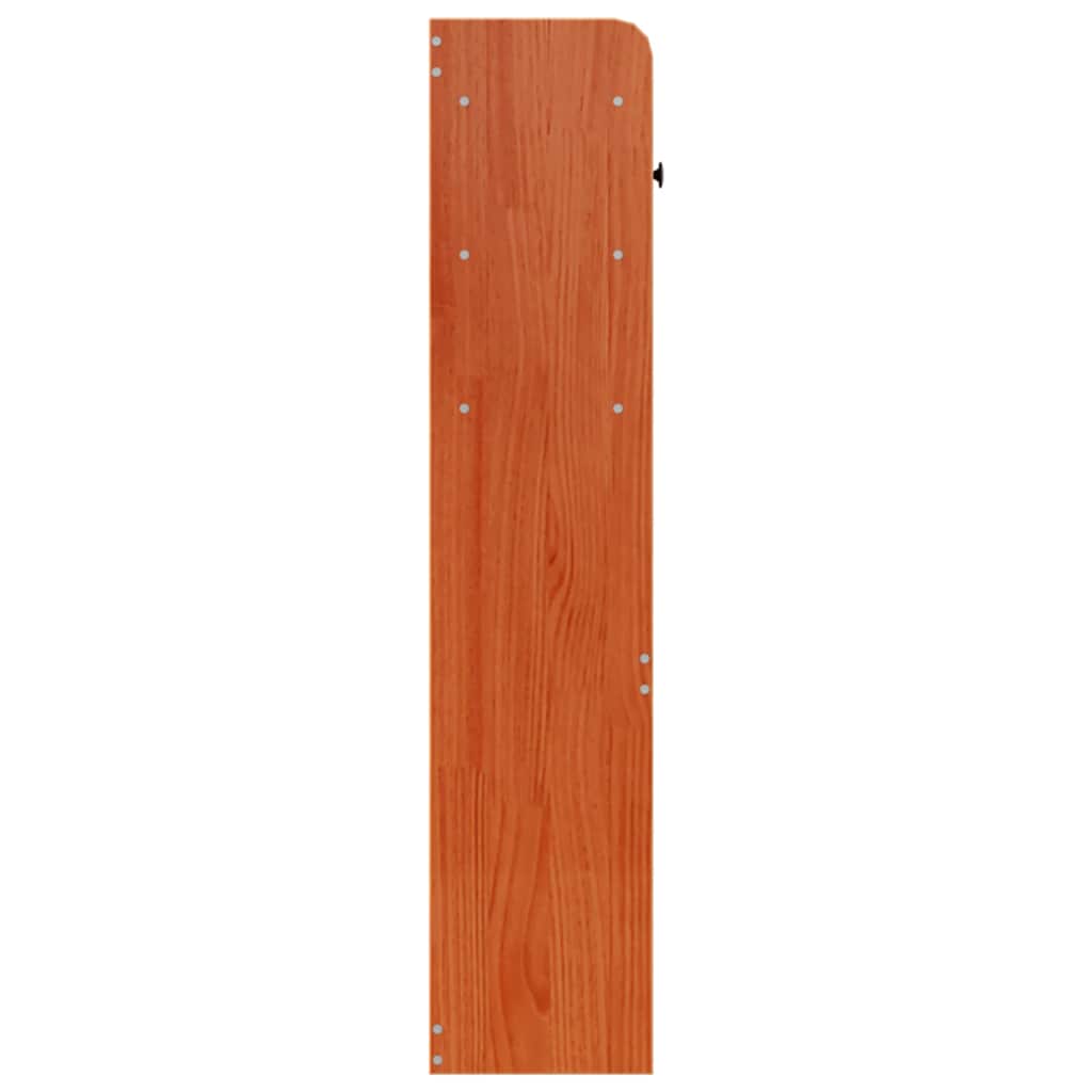 Headboard with storage space wax brown 90 cm solid pine