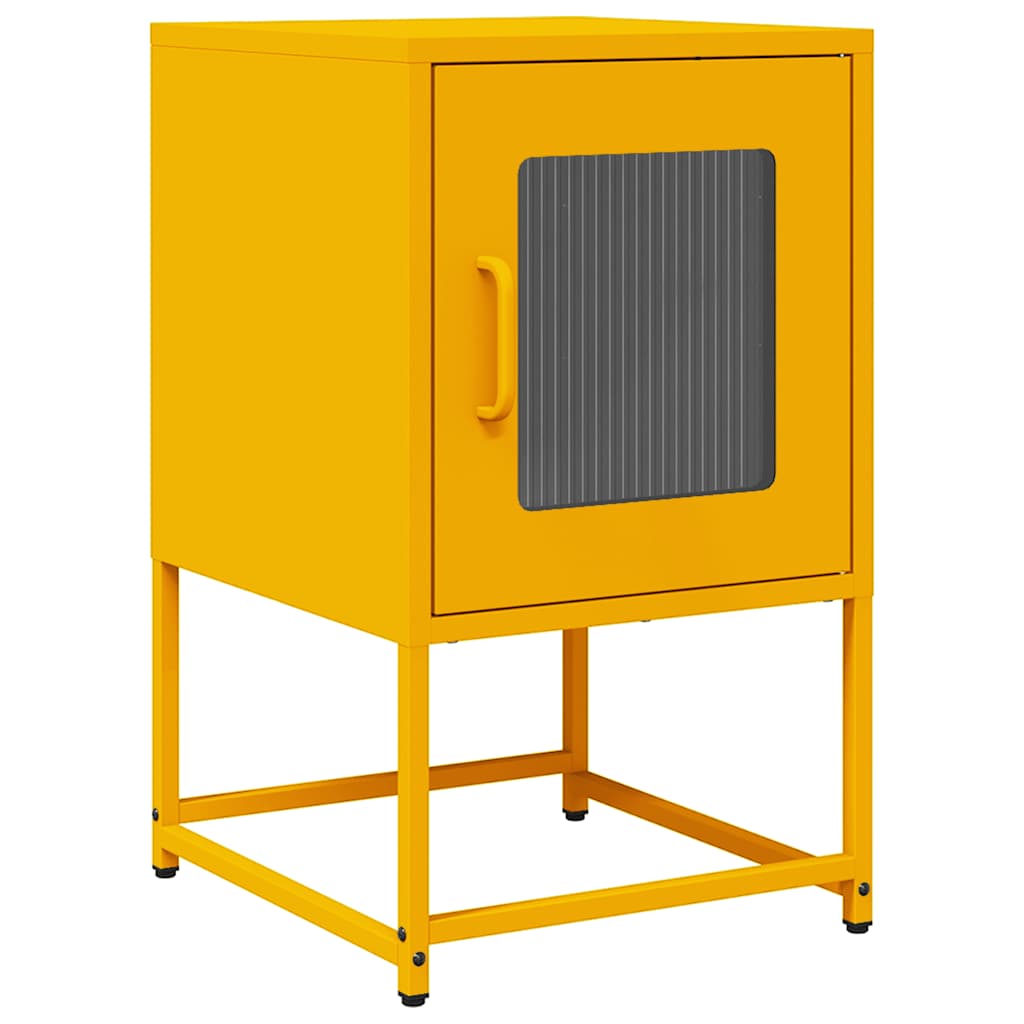 Bedside table mustard yellow 36x39x60.5 cm cold-rolled steel
