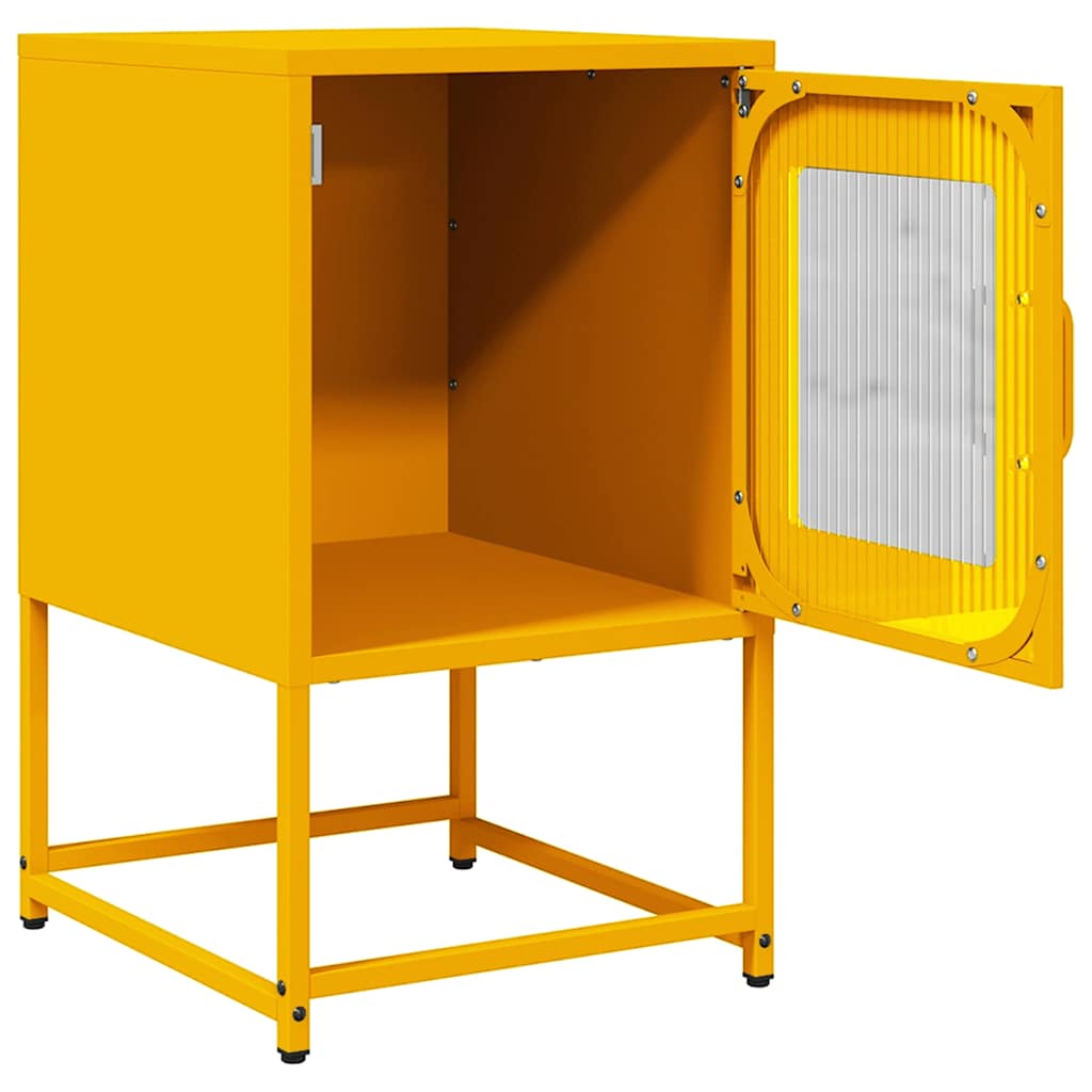 Bedside table mustard yellow 36x39x60.5 cm cold-rolled steel