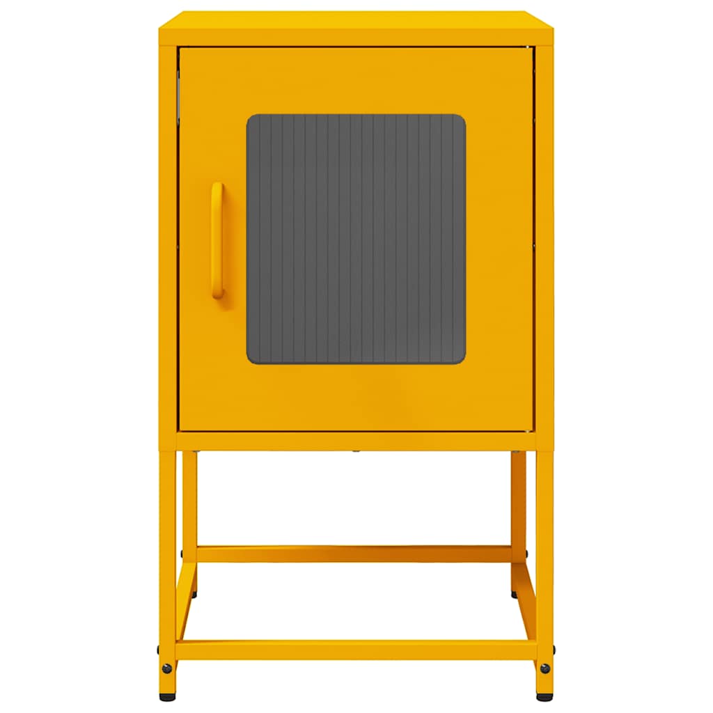 Bedside table mustard yellow 36x39x60.5 cm cold-rolled steel